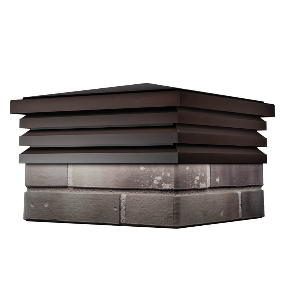 Колпак Zking Бона ХайТек Коричневый на столб 1.5х1.5 кирпича (385х385мм) в Сертолово фото