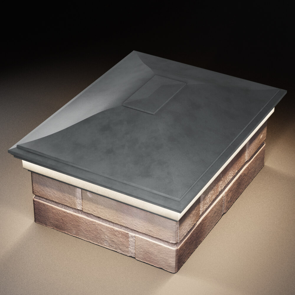 Колпак Zking Монблан Серый на столб 2х1.5 кирпича (515х385мм) c подсветкой в Сертолово фото