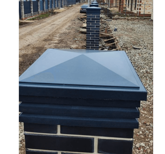 Колпак Zking Бона ХайТек Серый на столб 1.5х1.5 кирпича (385х385мм) в Сертолово фото