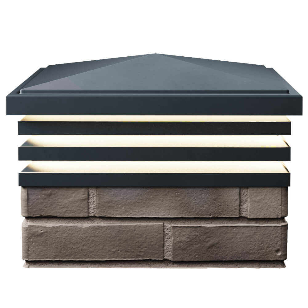 Колпак Zking Бона ХайТек Серый на столб 1.5х1.5 кирпича (385х385мм) с подсветкой в Сертолово фото