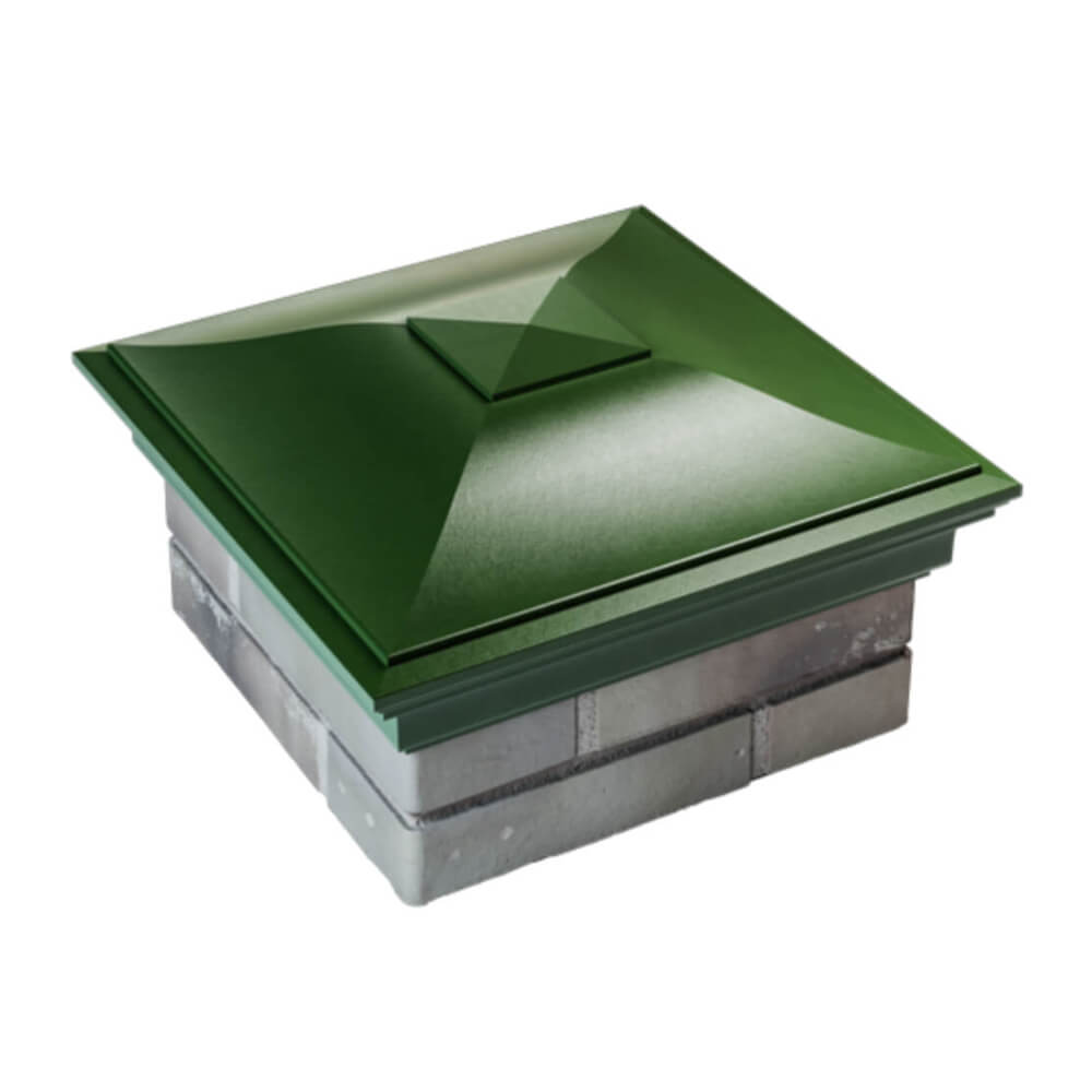 Колпак Zking Монблан Зеленый на столб 1.5х1.5 еврокирпича 0.7НФ (355х355мм) в Сертолово фото