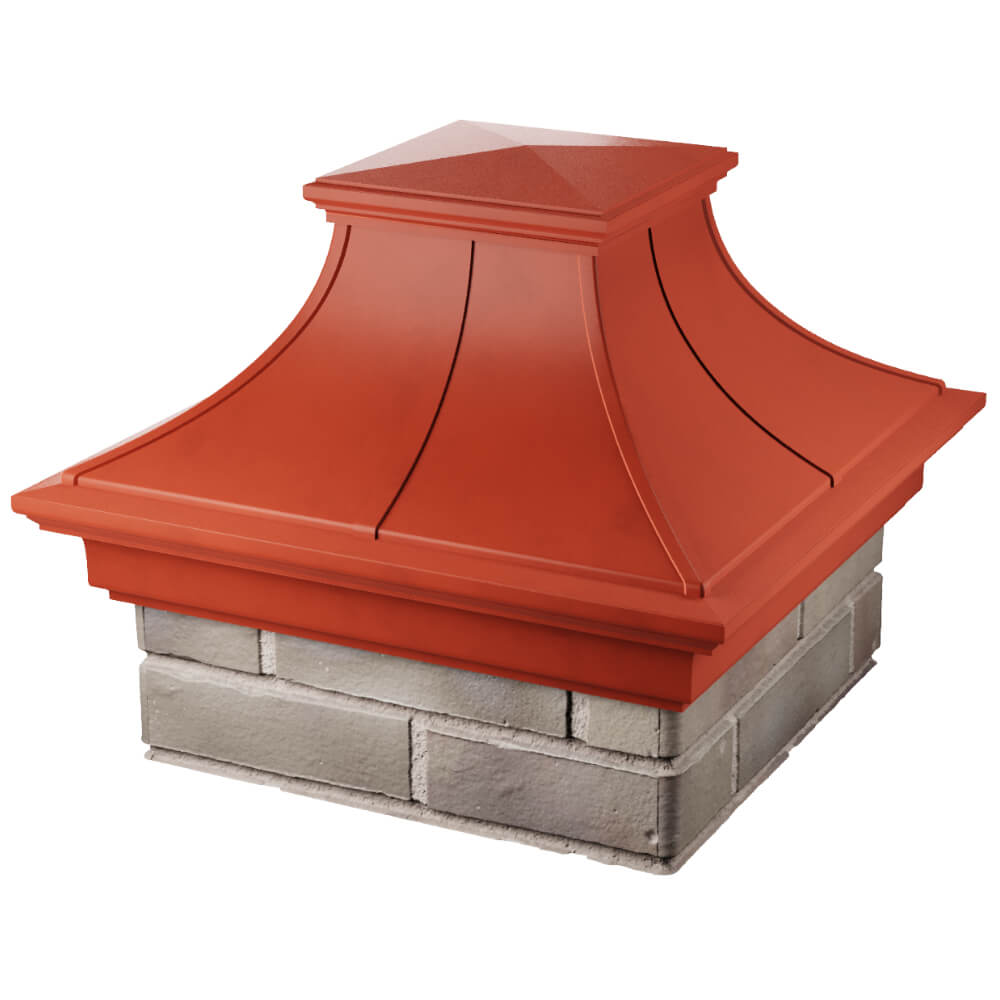 Колпак Zking Монблан Премиум Красный на столб 1.5х1.5 кирпича (385х385мм) в Сертолово фото