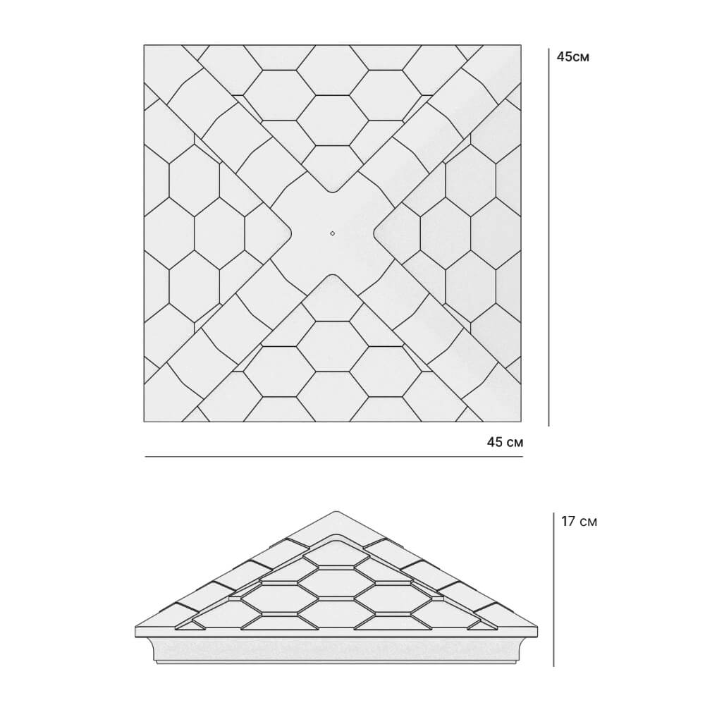 Колпак Zking Эверест Серый на столб 1.5х1.5 кирпича (390х390мм) в Сертолово фото