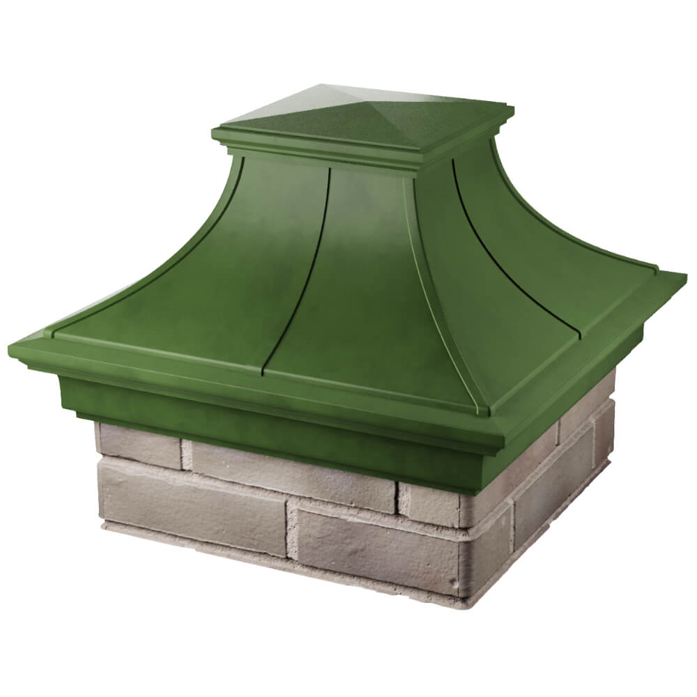 Колпак Zking Монблан Премиум Зеленый на столб 1.5х1.5 кирпича (385х385мм) в Сертолово фото
