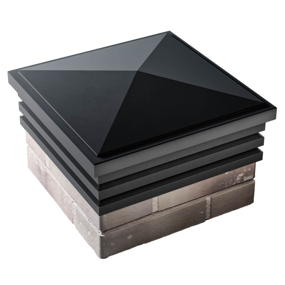 Колпак Zking Бона ХайТек Черный на столб 1.5х1.5 кирпича (385х385мм) в Сертолово фото