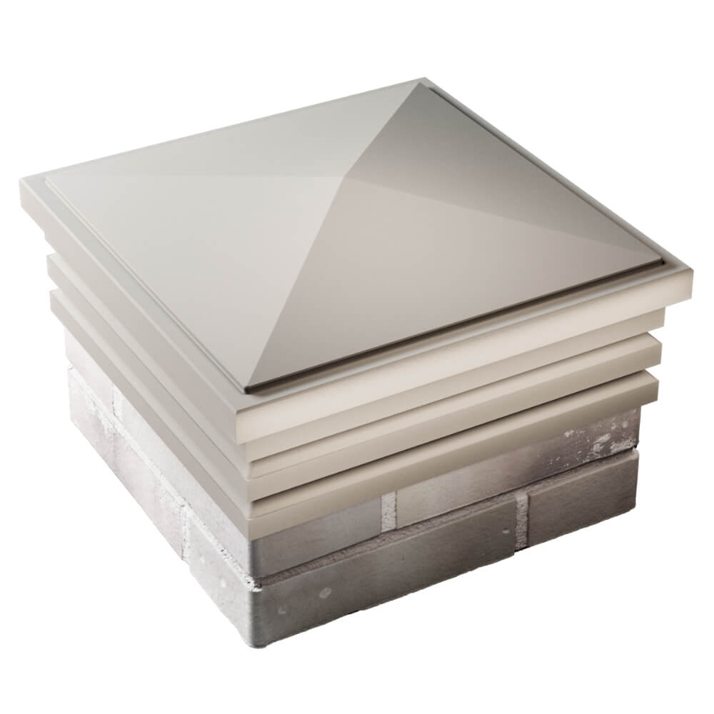 Колпак Zking Бона ХайТек Бежевый на столб 1.5х1.5 кирпича (385х385мм) в Сертолово фото