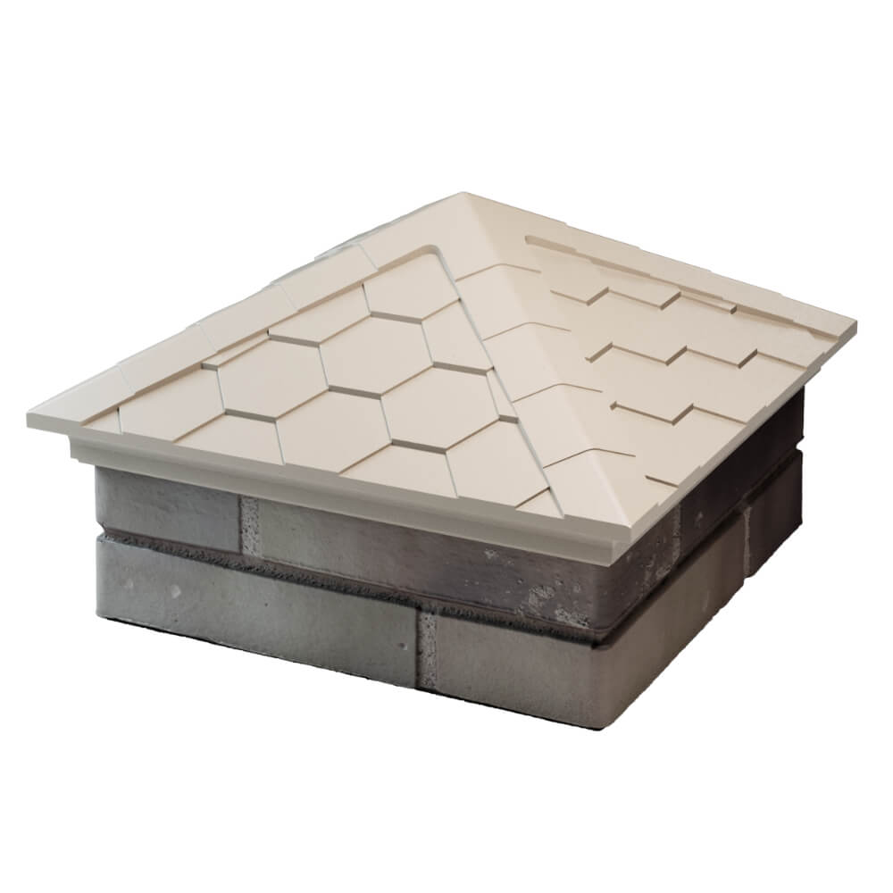 Колпак Zking Эверест Бежевый на столб 1.5х1.5 кирпича (390х390мм) в Сертолово фото