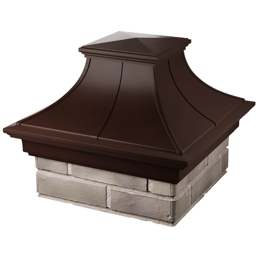 Колпак Zking Монблан Премиум Коричневый на столб 1.5х1.5 кирпича (385х385мм) в Сертолово фото