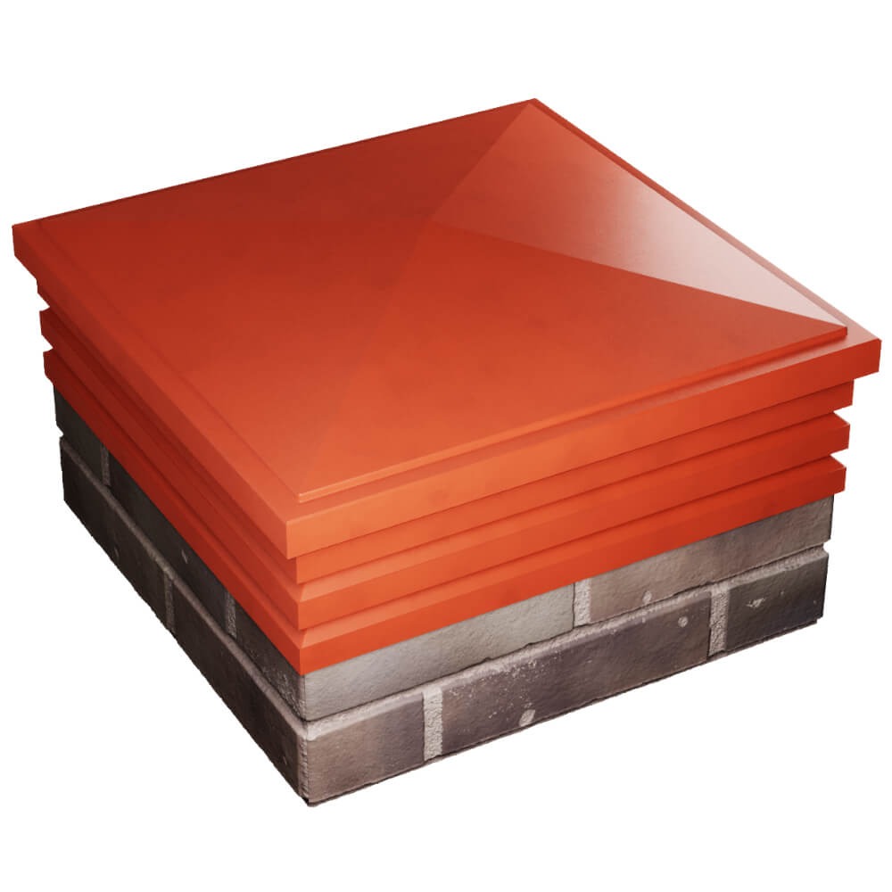 Колпак Zking Бона ХайТек Красный на столб 2х2 кирпича (513х513мм) в Сертолово фото