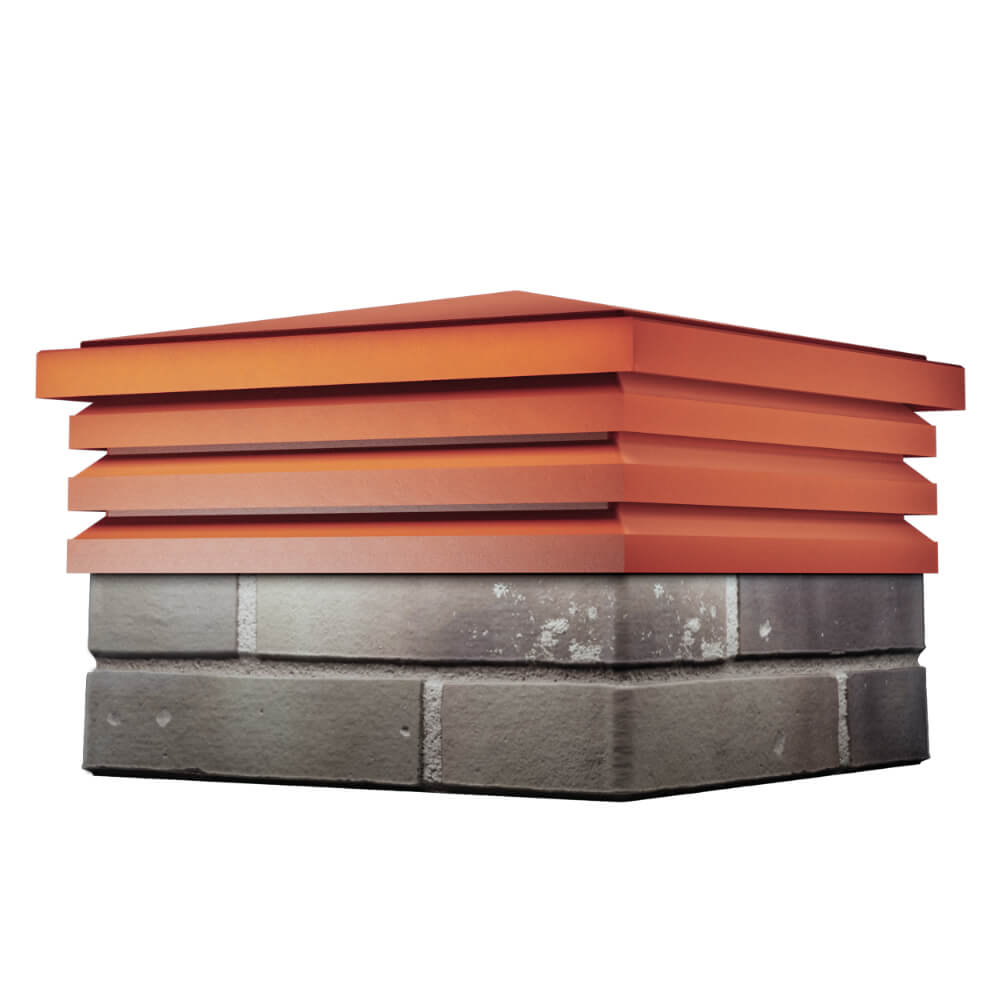 Колпак Zking Бона ХайТек Красный на столб 1.5х1.5 кирпича (385х385мм) в Сертолово фото