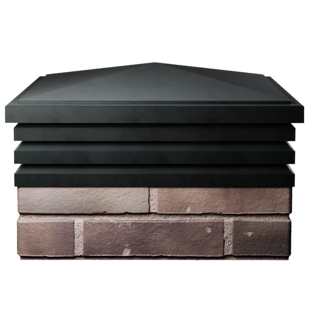 Колпак Zking Бона ХайТек Черный на столб 2х2 кирпича (513х513мм) Сертолово фото