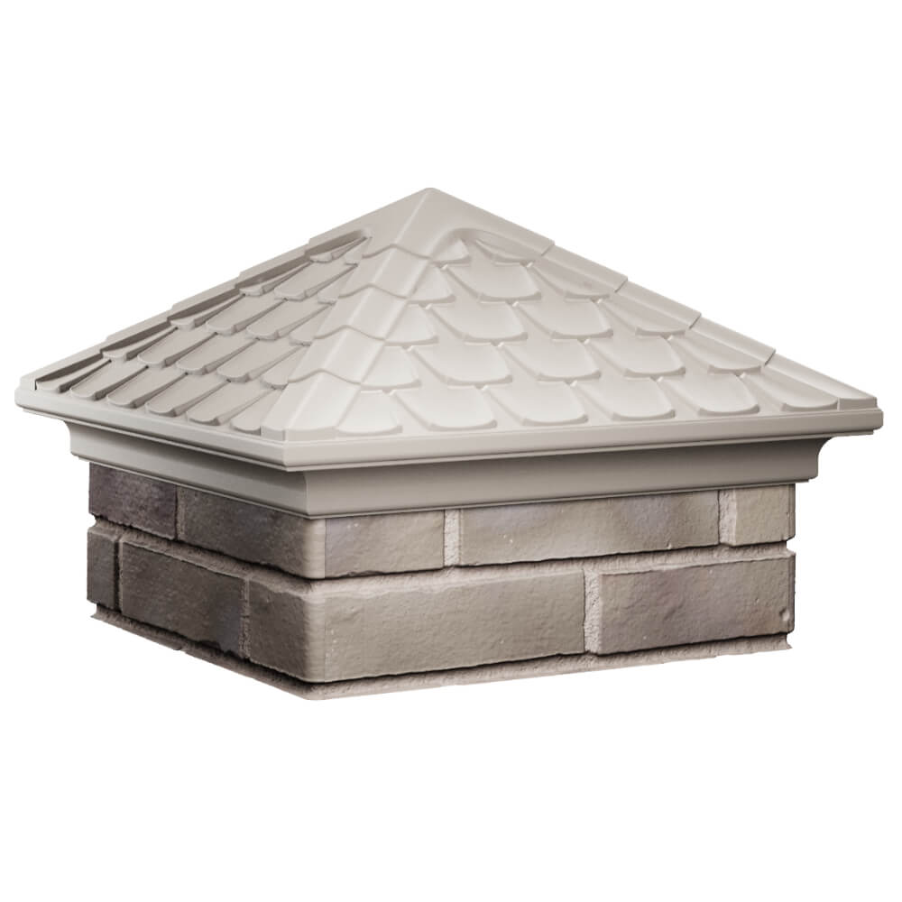 Колпак Zking Эльбрус Бежевый на столб 1.5х1.5 кирпича (385х385мм) в Сертолово фото