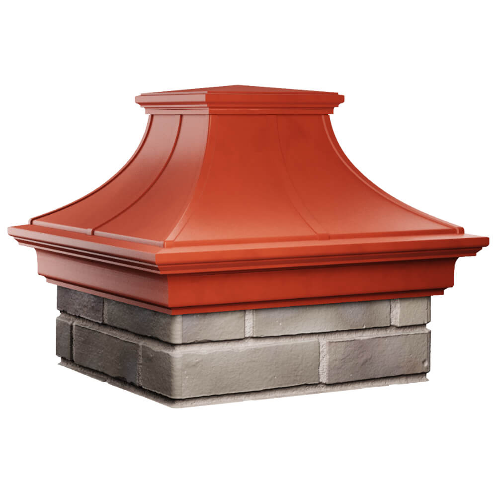 Колпак Zking Монблан Премиум Красный на столб 1.5х1.5 кирпича (385х385мм) в Сертолово фото
