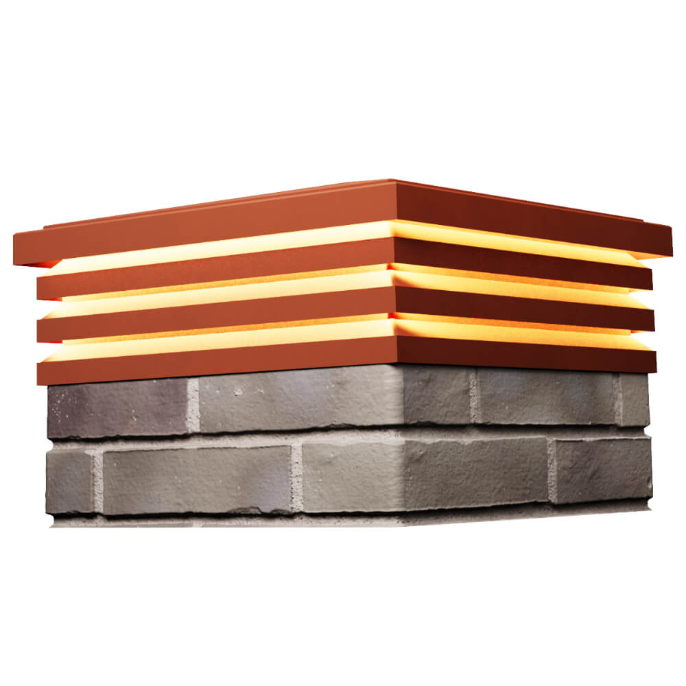 Колпак Zking Бона ХайТек Красный на столб 1.5х1.5 кирпича (385х385мм) с подсветкой в Сертолово фото