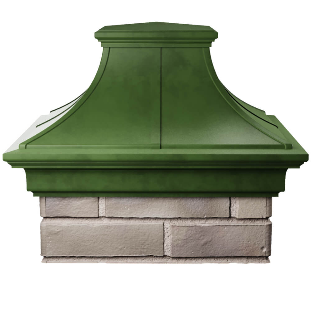 Колпак Zking Монблан Премиум Зеленый на столб 1.5х1.5 кирпича (385х385мм) Сертолово фото