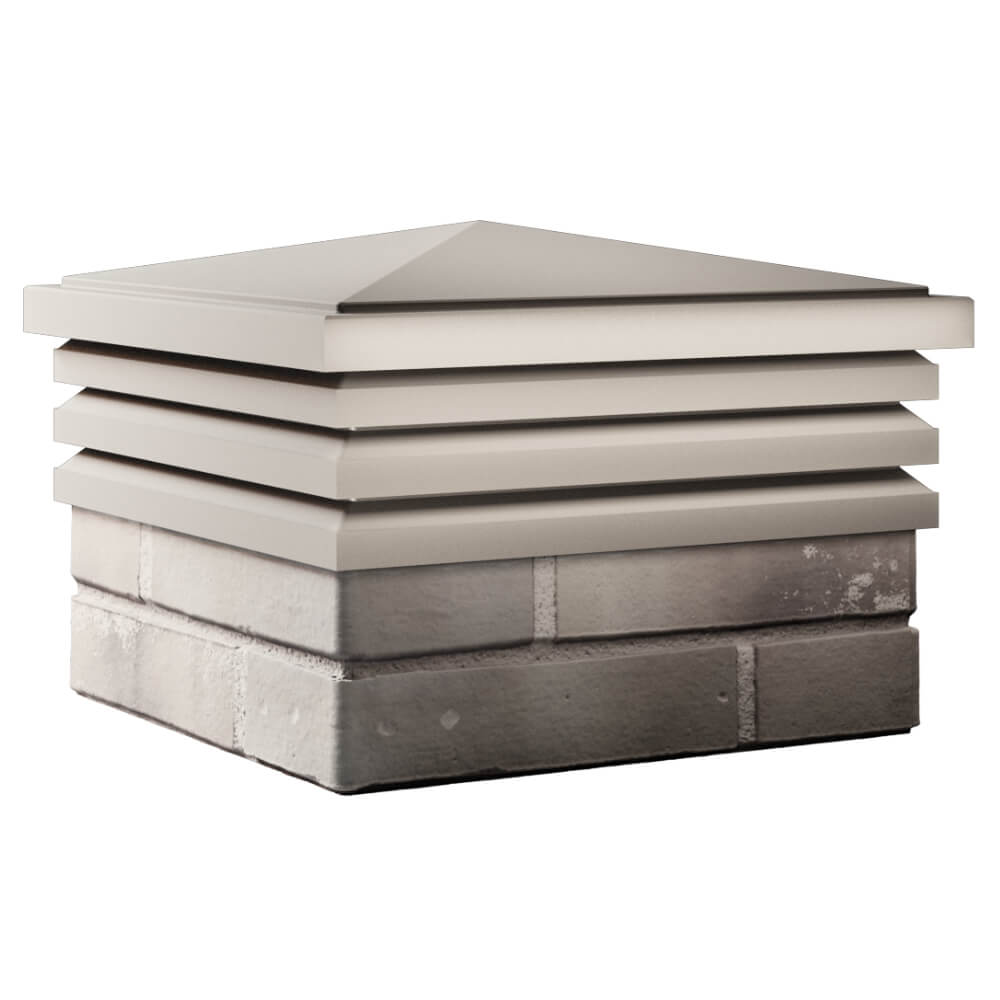 Колпак Zking Бона ХайТек Бежевый на столб 1.5х1.5 кирпича (385х385мм) в Сертолово фото