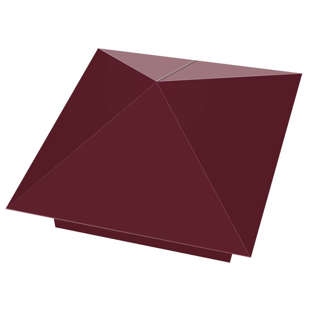 Колпак металлический 390х390мм RAL3005 Красное Вино заборный Сертолово фото