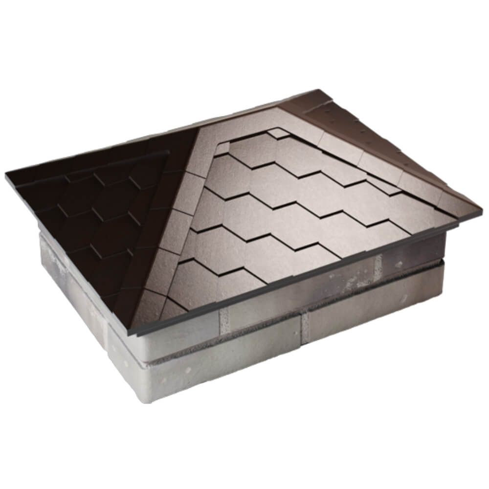 Колпак Zking Эверест Коричневый на столб 2х1.5 кирпича (520х390мм) Сертолово фото