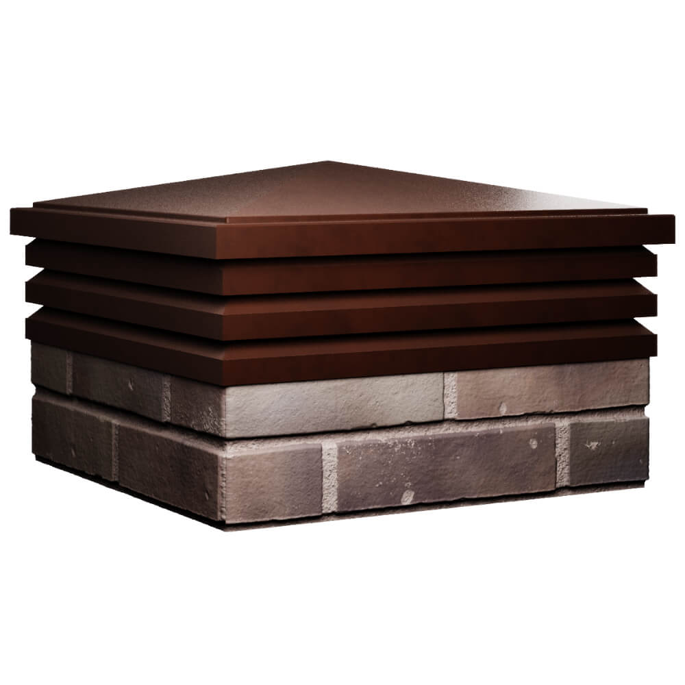 Колпак Zking Бона ХайТек Коричневый на столб 2х2 кирпича (513х513мм) в Сертолово фото