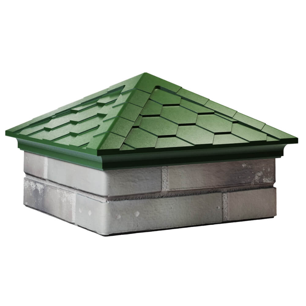 Колпак Zking Эверест Зеленый на столб 1.5х1.5 кирпича (390х390мм) в Сертолово фото