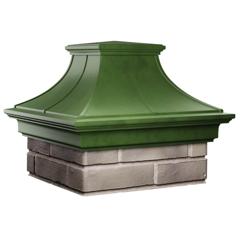 Колпак Zking Монблан Премиум Зеленый на столб 1.5х1.5 кирпича (385х385мм) в Сертолово фото
