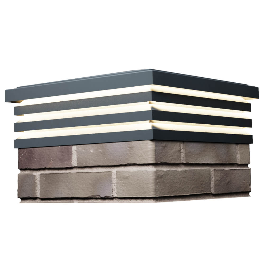 Колпак Zking Бона ХайТек Серый на столб 1.5х1.5 кирпича (385х385мм) с подсветкой в Сертолово фото