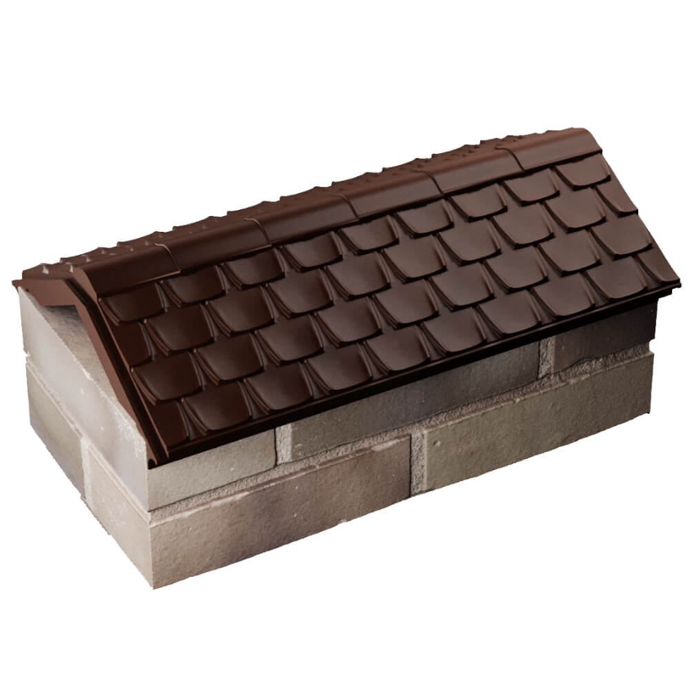 Парапет Zking Эльбрус Коричневый с посадкой на 1 кирпич (255мм) в Сертолово фото