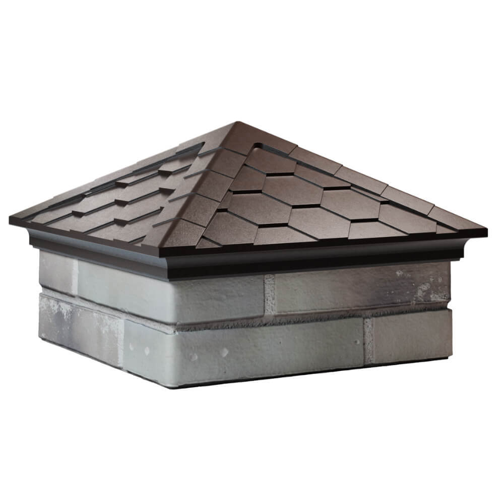 Колпак Zking Эверест Коричневый на столб 1.5х1.5 кирпича (390х390мм) в Сертолово фото