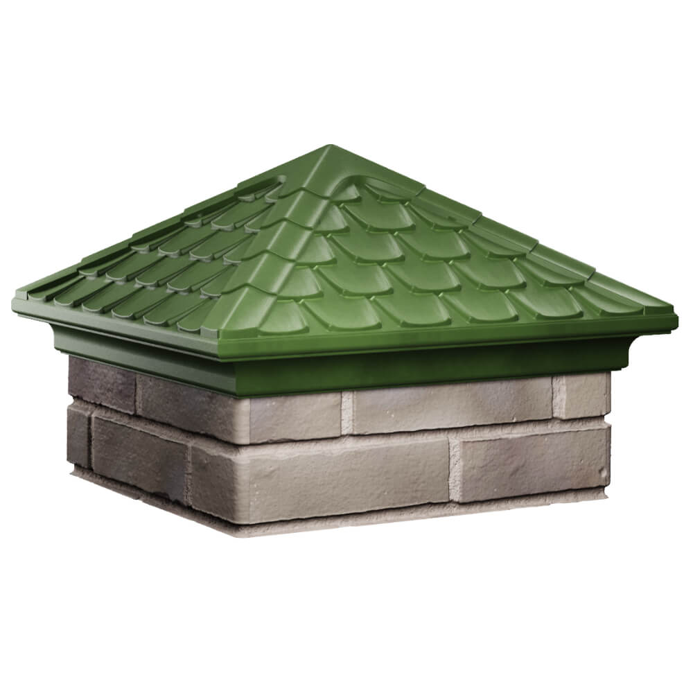 Колпак Zking Эльбрус Зеленый на столб 1.5х1.5 кирпича (385х385мм) в Сертолово фото