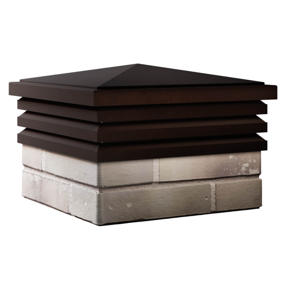 Колпак Zking Бона ХайТек Коричневый на столб 1.5х1.5 кирпича (385х385мм) в Сертолово фото